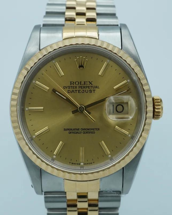 1993 Rolex Datejust 36MM Champagne Dial Two-Tone Jubilee Bracelet (16233)