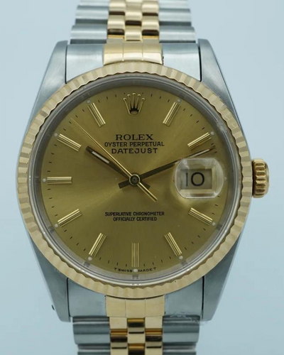 1933 Rolex Datejust 36MM Champagne Dial Two-Tone Jubilee Bracelet (16233)