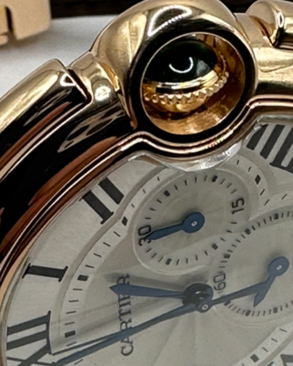 Cartier Ballon Bleu 44MM Silver Dial Leather Strap (W6920074 