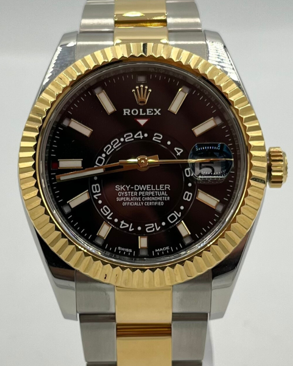 Rolex Sky-Dweller 42MM Black Dial Two-Tone Oyster Bracelet (336933)