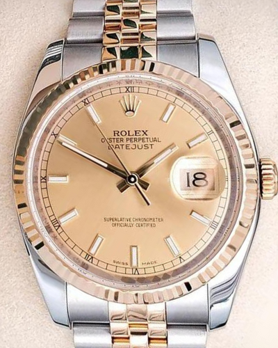 2007 Rolex Datejust 36MM Champagne Dial Two-Tone Jubilee Bracelet (116233)