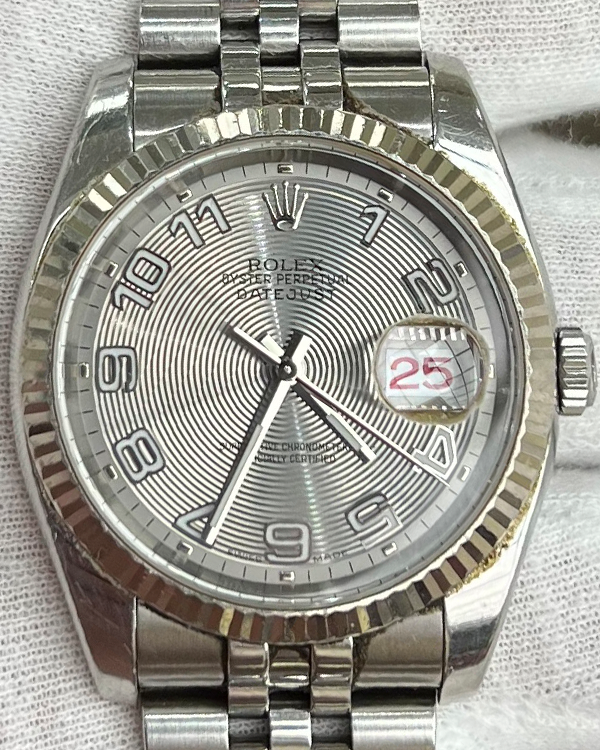 2006 Rolex Datejust 36MM Silver Roulette Dial Steel Jubilee Bracelet (116234)