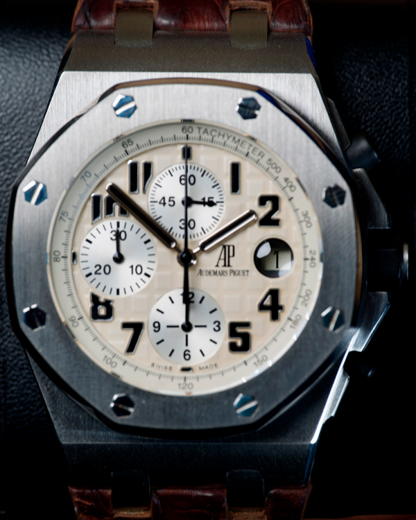 Audemars Piguet Royal Oak Offshore Chronograph "Safari" 42MM White Dial Leather Strap (26020ST.00.D091CR.01)