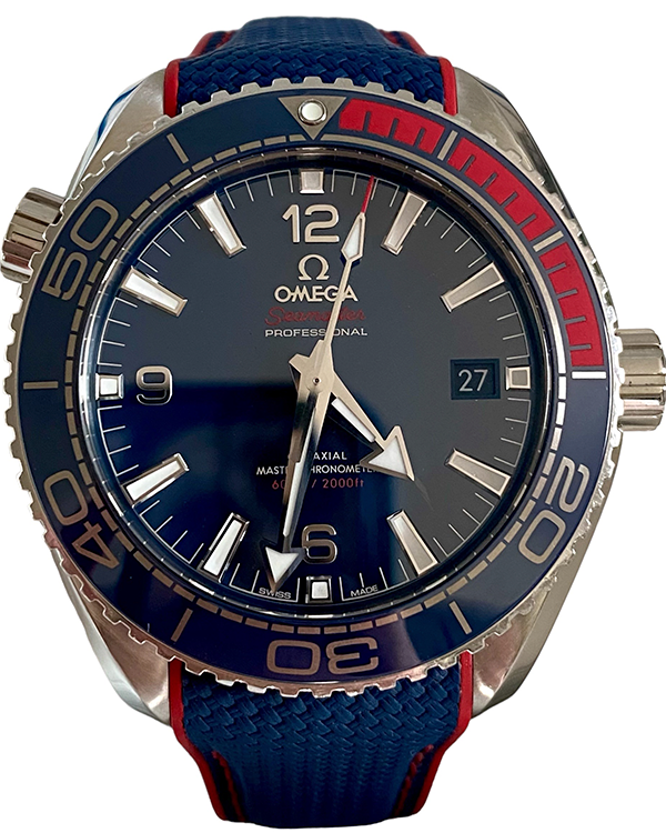 2018 Omega Seamaster Planet Ocean "Pyeongchang 2018 Limited Edition" 43.5MM Blue Dial Rubber Strap (522.32.44.21.03.001)