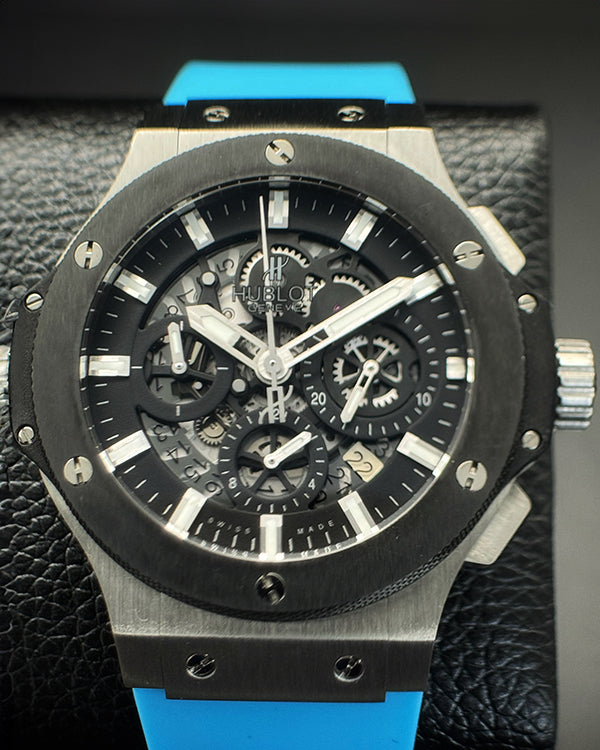 2012 Hublot Big Bang "Aero Bang" 44MM Skeleton Dial Aftermarket Rubber Strap (311.SM.1170.GR)