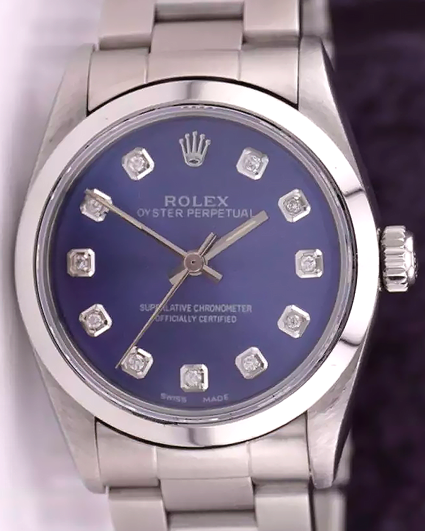 Rolex Oyster Perpetual 31MM Aftermarket Blue Dial Oyster Bracelet (77080)