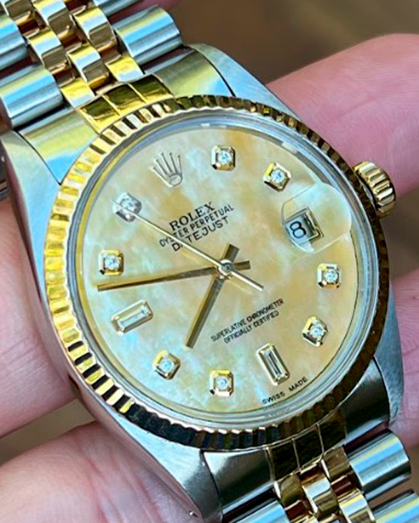 1987 Rolex Datejust Two - Tone Jubilee Bracelet Aftermarket Mother of Pearl dial (16013)