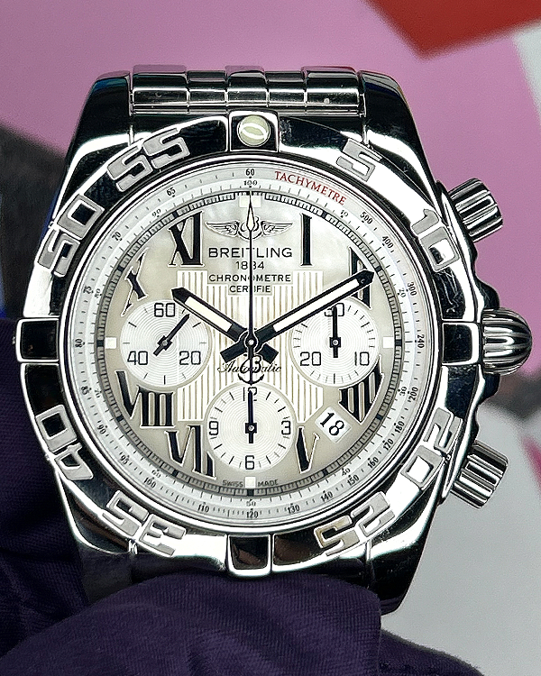 Breitling Chronomat 44MM White Dial Steel Bracelet (AB011012/A690)