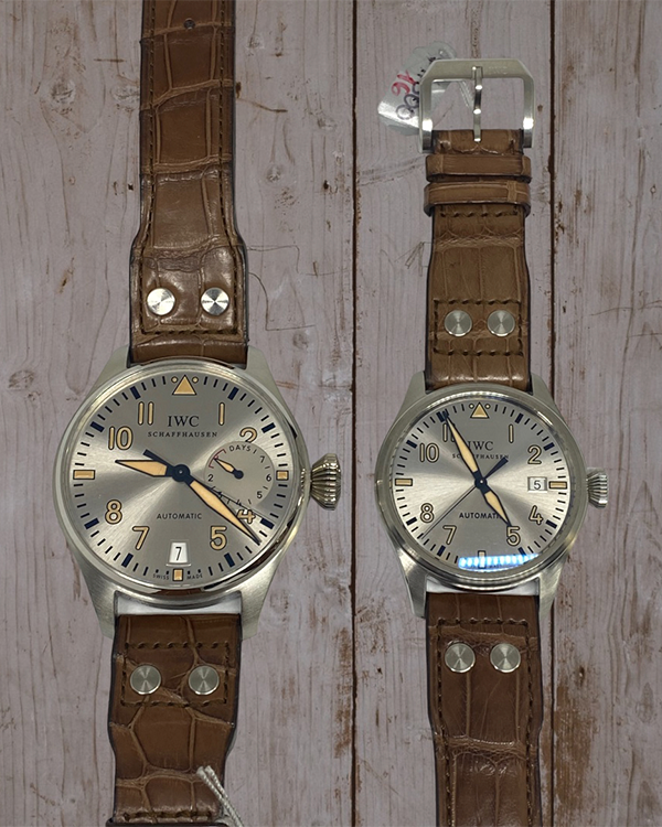 IWC Big Pilot Father Platinum Grey Dial (IW500413) and Son Steel Grey Dial (IW325512)