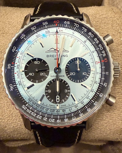 Breitling Navitimer 1 B01 Chronograph 43MM Blue Dial Leather Strap (AB0138)