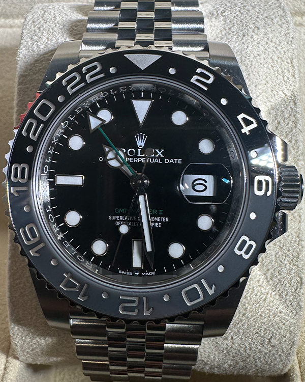 2024 Rolex GMT-Master II "Bruce Wayne" 40MM Black Dial Jubilee Bracelet (126710GRNR)