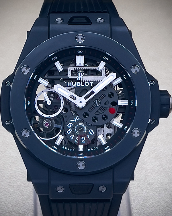 2021 Hublot Big Bang Meca-10 Black Magic 45MM Skeleton Dial Rubber Strap (414.CI.1123.RX)