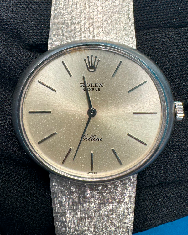 Rolex Cellini Vintage 30MM Silver Dial White Gold Bracelet (3846)