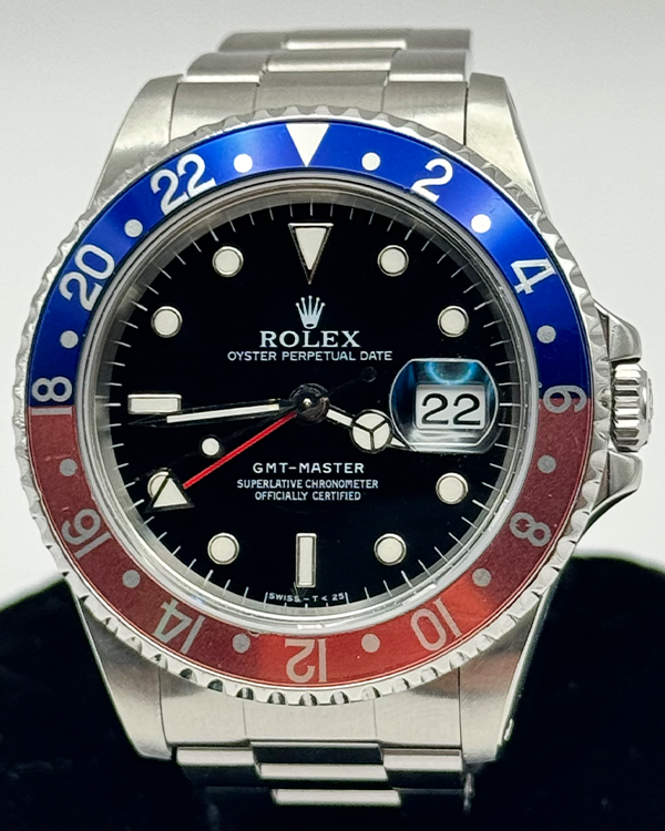 No Reserve - 1998 (U Serial) Rolex GMT-Master "Pepsi" 40MM Black Dial Steel Bracelet (16700)