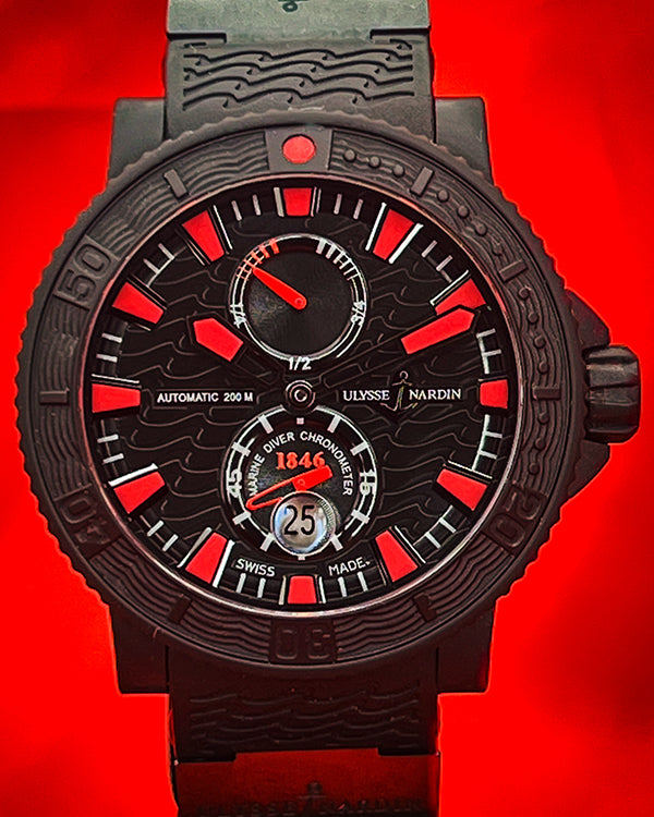 Ulysse Nardin Limited Edition Maxi Marine Black Sea Diver 45.8MM Black Dial Rubber Strap (263-92-3C)