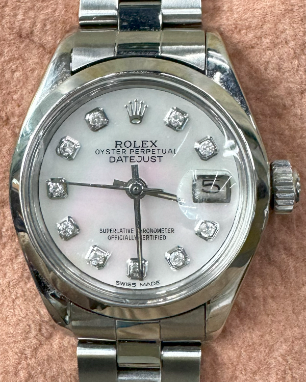 Rolex Lady-Datejust 26MM Aftermarket Mother Of Pearl Dial Steel Bracelet (6916)