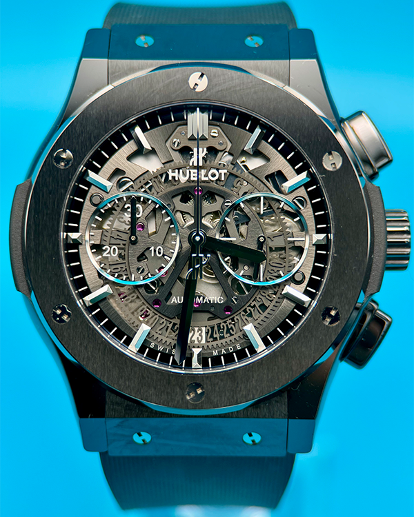 2022 Hublot Classic Fusion Aerofusion "Black Magic" 45MM Skeleton Dial Rubber Strap (525.CM.0170.RX)