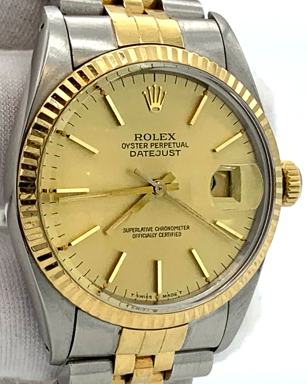 1986 Rolex Datejust 36MM Champagne Dial Two-Tone Jubilee Bracelet (16013)