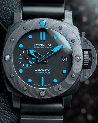 2020 Panerai Submersible Luminor "Carbotech Date" 42MM Black Dial Rubber Strap (PAM00960)