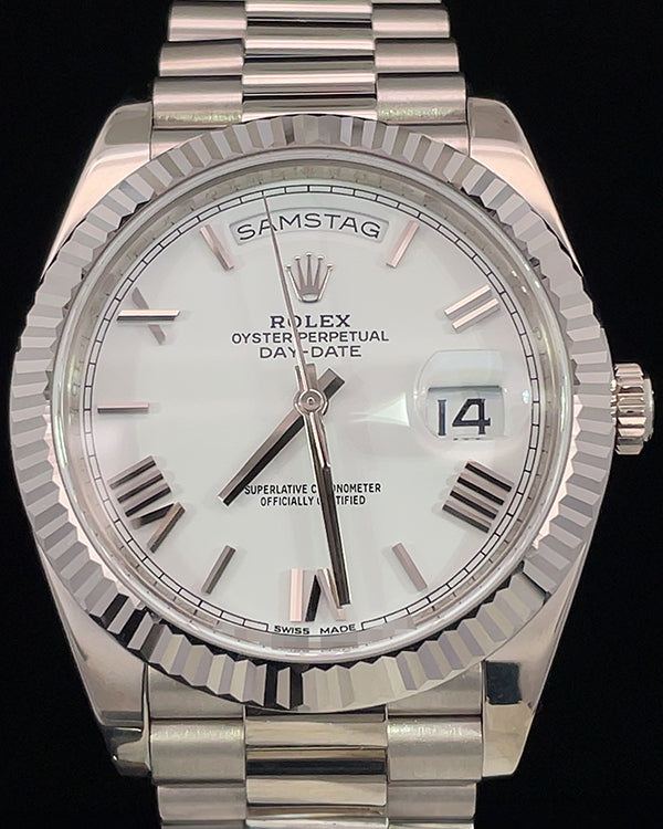 2019 Rolex Day-Date 40MM White Dial President Bracelet (228239)