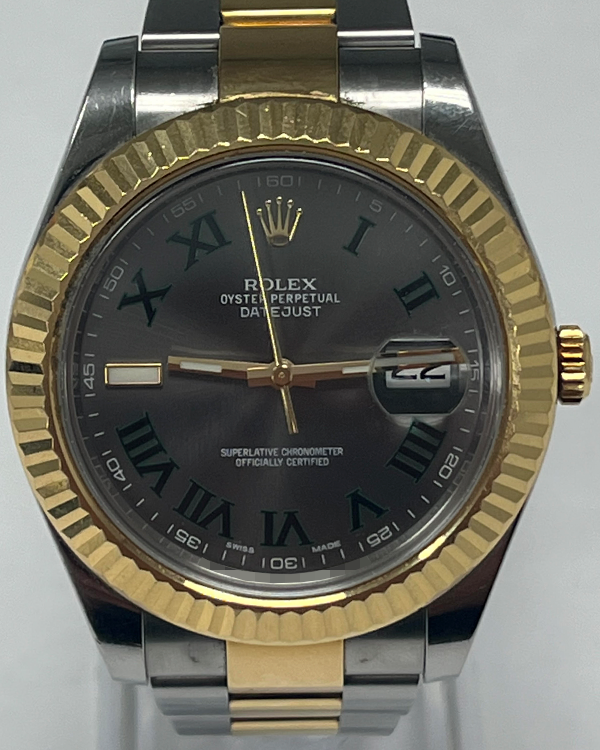 Rolex Datejust "Wimbledon" 41MM Slate Dial Two-Tone Bracelet (126333)