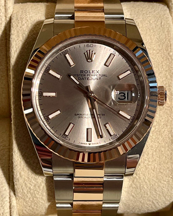 2023 Rolex Datejust 41 Two Tone Everose Gold Oystersteel Sundust Dial (126331)