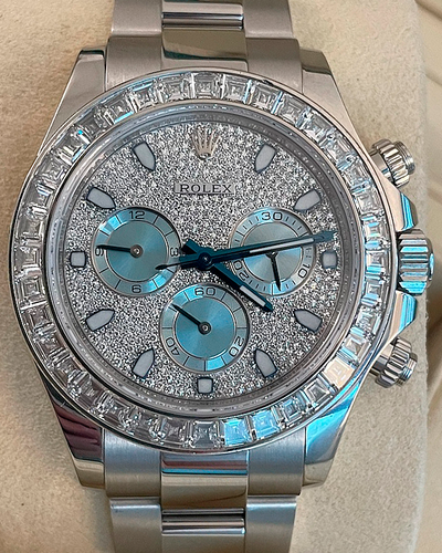 Rolex Cosmograph Daytona 40MM Pavé Diamond Dial Platinum Oyster Bracelet (116576TBR)