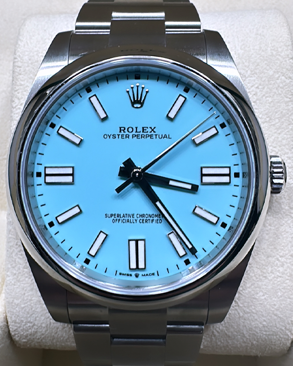 2020 Rolex Oyster Perpetual 41MM Tiffany Blue Dial Oytersteel Bracelet (124300)