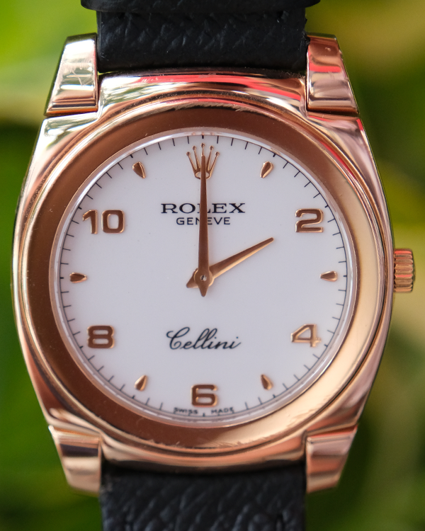 2001 (K Serial) Rolex Cellini 36MM White Dial Aftermarket Leather Strap (5330/5)