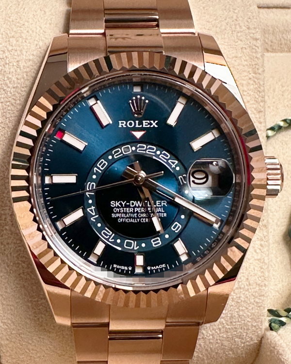 2024 Rolex Sky-Dweller 42MM Blue Dial Rose Gold Oyster Bracelet (336935)