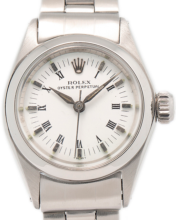 Rolex Oyster Perpetual Vintage 24MM White Dial Steel Bracelet (6618)