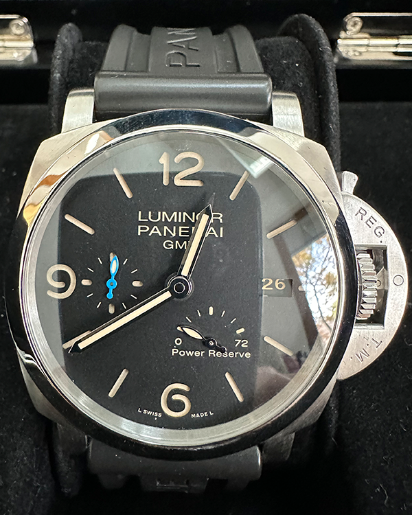 No Reserve - Panerai Luminor GMT Power Reserve 44MM Steel Black Dial (PAM01321)