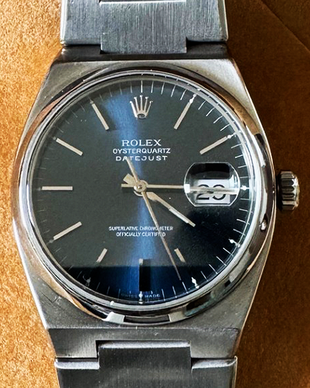 Rolex Datejust Oysterquartz 36MM Quartz Blue Dial Steel Bracelet (17000)