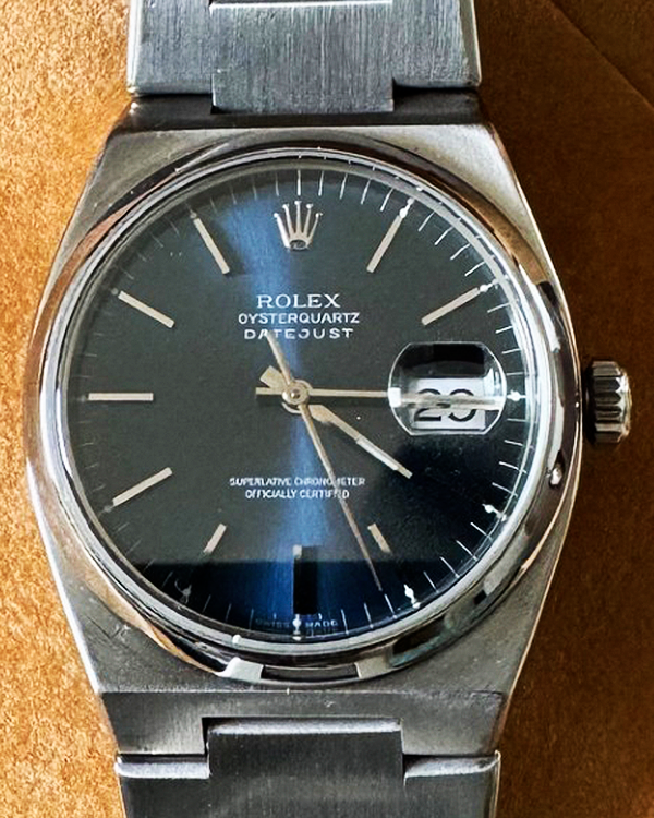 Rolex Datejust Oysterquartz 36MM Quartz Blue Dial Steel Bracelet (17000)