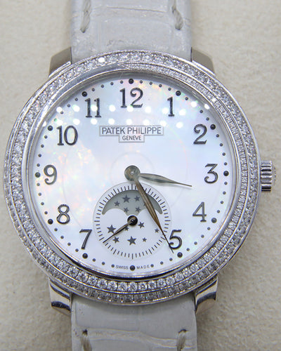 Patek Philippe Diamond Ribbon 33.3MM White Gold Mother Of Pearl Dial (4968)