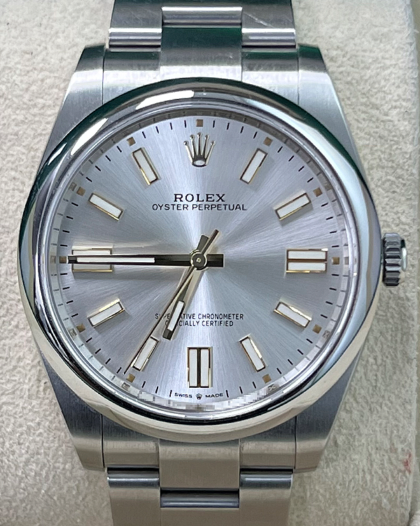 2021 Rolex Oyster Perpetual 41MM Silver Dial Oyster Bracelet (124300)