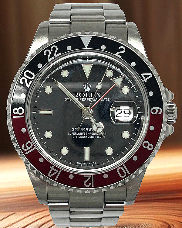 Rolex GMT-Master II "Coke" 40MM Black Dial Steel Bracelet (16710)