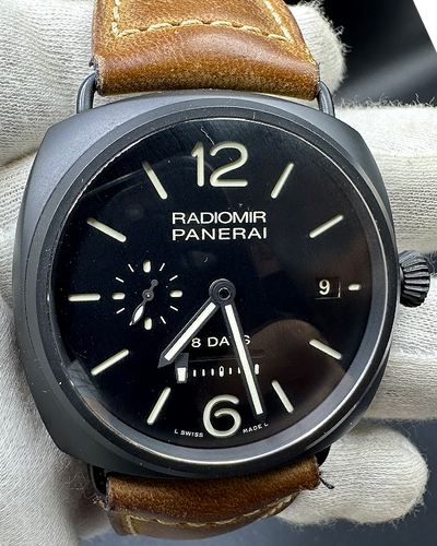 Panerai Radiomir 8 Days 45MM Black Dial Leather Strap (PAM00384)