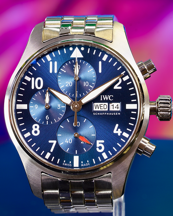 2022 IWC Schaffhausen Pilot Chronograph 41MM Blue Dial Steel Bracelet (IW388102)