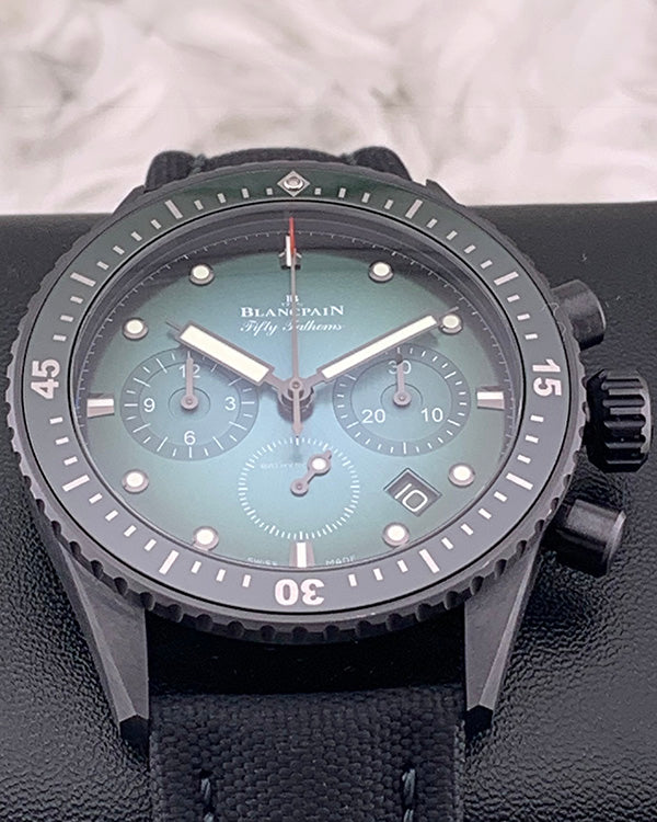 Blancpain Fifty Fathoms Bathyscaphe 43.6MM Green Dial Textile Strap (5 ...