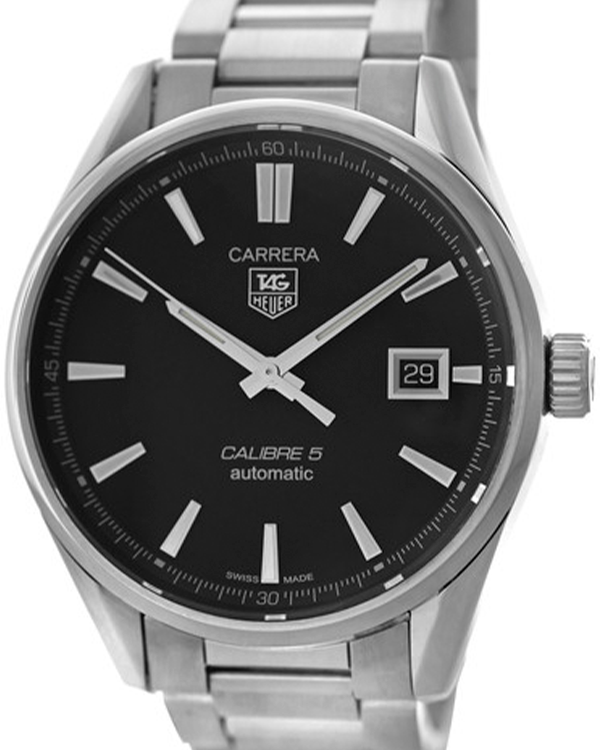 2020 Tag Heuer Carrera Calibre 5 38MM Black Dial Steel Bracelet (WAR211A-2)