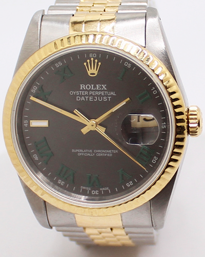 Rolex Datejust "Wimbledon" 36MM Aftermarket Dial Two-Tone Jubilee Bracelet (16013)