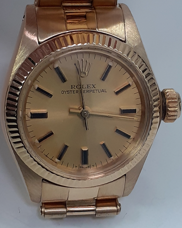 Rolex Oyster Perpetual 26MM Champagne Dial Yellow Gold Oyster Bracelet (6719)