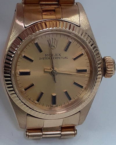 Rolex Oyster Perpetual 26MM Champagne Dial Yellow Gold Oyster Bracelet (6719)