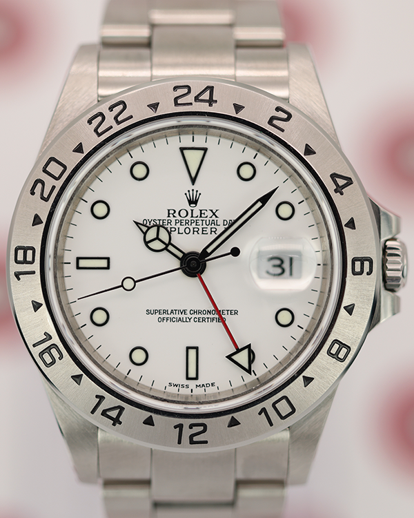 1998 (U Serial) Rolex Explorer II "Polar" 40MM White Dial Steel Bracelet (16570)