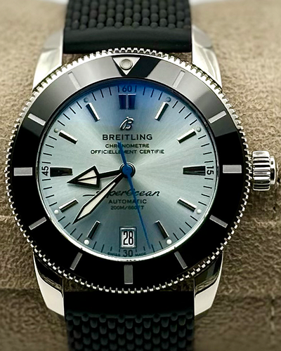 2023 Breitling Superocean Heritage II 42MM Ice Blue Dial Rubber Strap (AB2010)