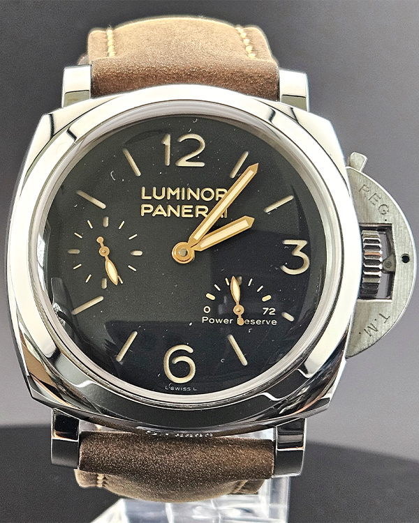 2015 Panerai Luminor 1950 3 Days 47MM Black Dial Leather Strap (PAM00423)