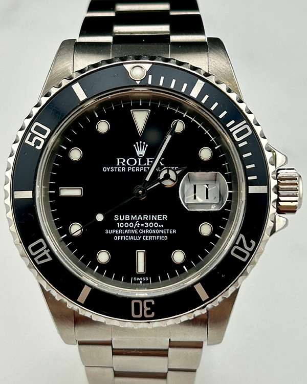 1997 (U Serial) Rolex Submariner Date Vintage 40MM Black Dial Oyster Bracelet (16610)