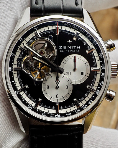 Zenith El Primero Chronomaster 42MM Black Dial Leather Strap (03.2042.4061/21.C496)