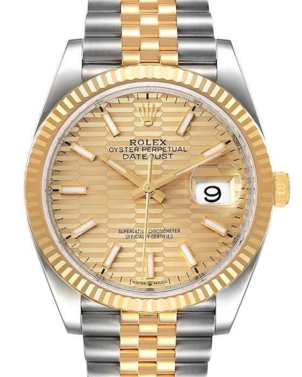 2023 Rolex Datejust 41MM Jubilee Bracelet Yellow Gold and Oystersteel Motif Golden Dial (126333)